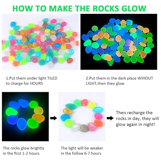 ChamakPathar — Glow-in-the-Dark Garden Stones, 100 pcs