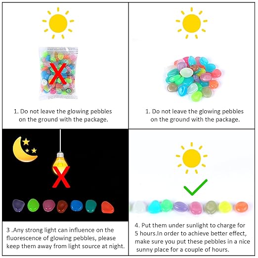 ChamakPathar — Glow-in-the-Dark Garden Stones, 100 pcs