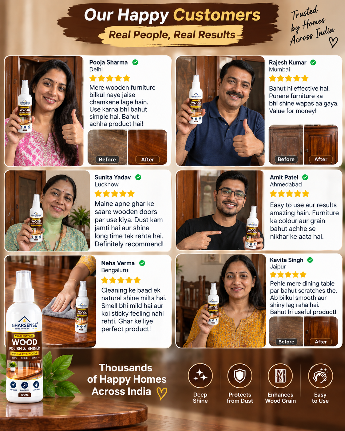 LakdiChamak — Wood Polish & Shiner Spray, 100 ml
