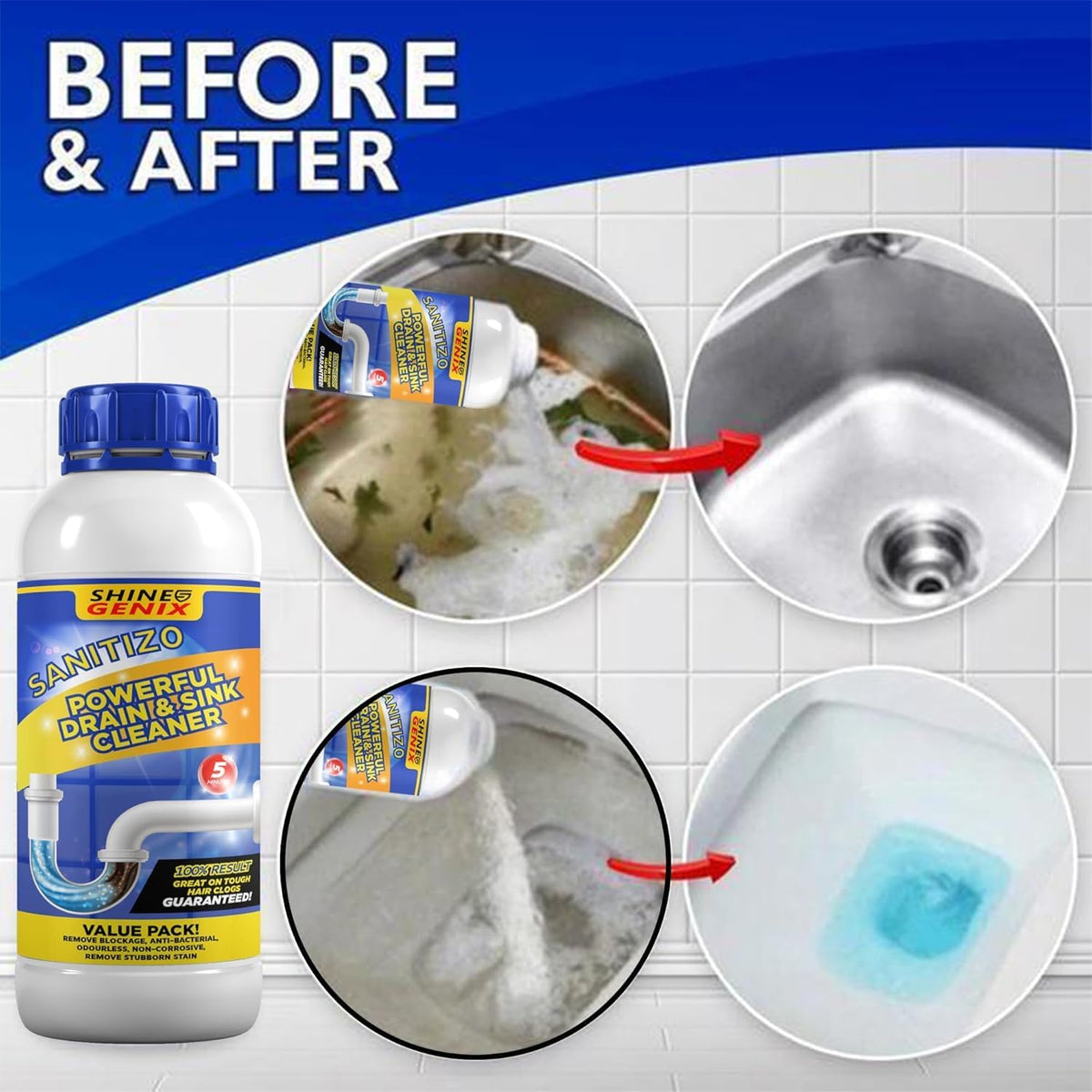 NaliSaaf Family Pack — Drain Cleaner Powder, 100 g x 4
