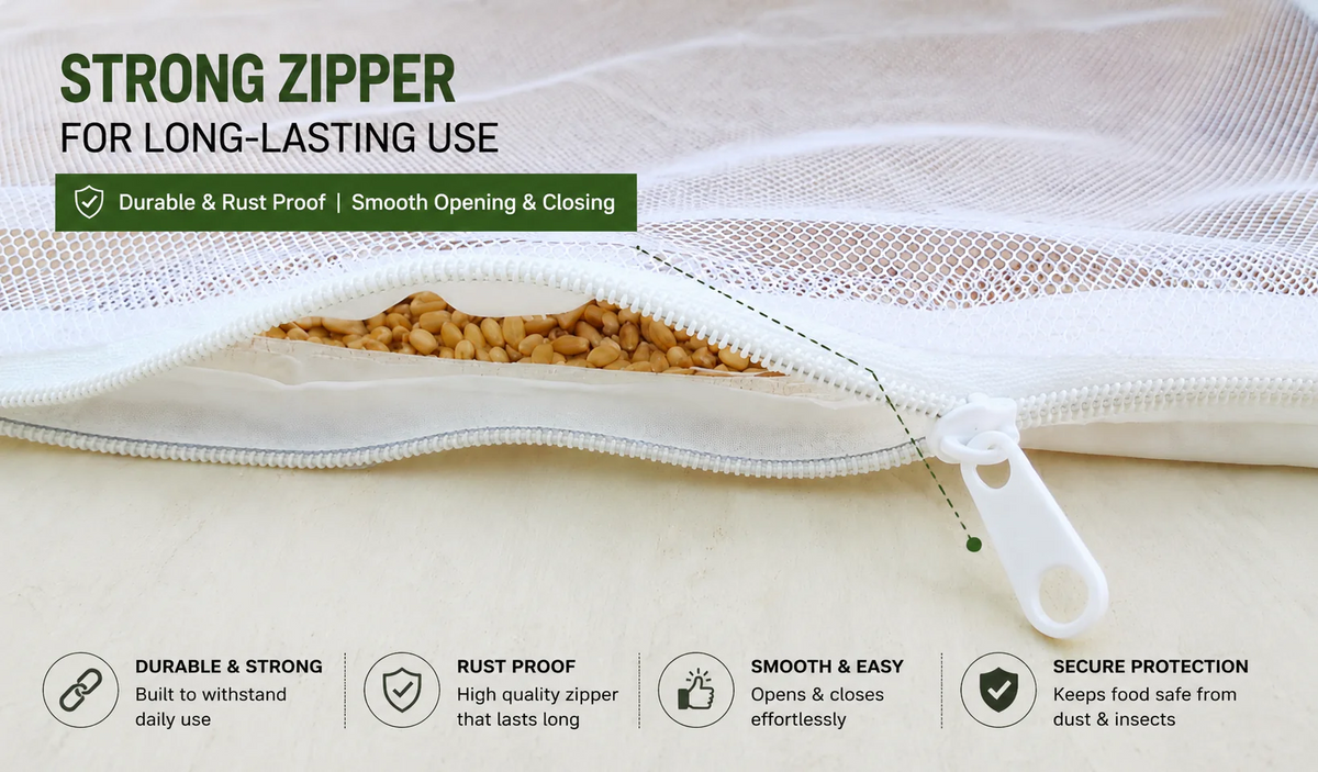 DhoopDry — Cotton Food Drying Net with Mesh Cover