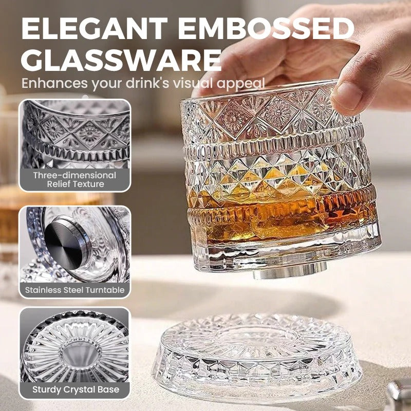 GlowBar — 360° Rotating LED Whiskey Glass