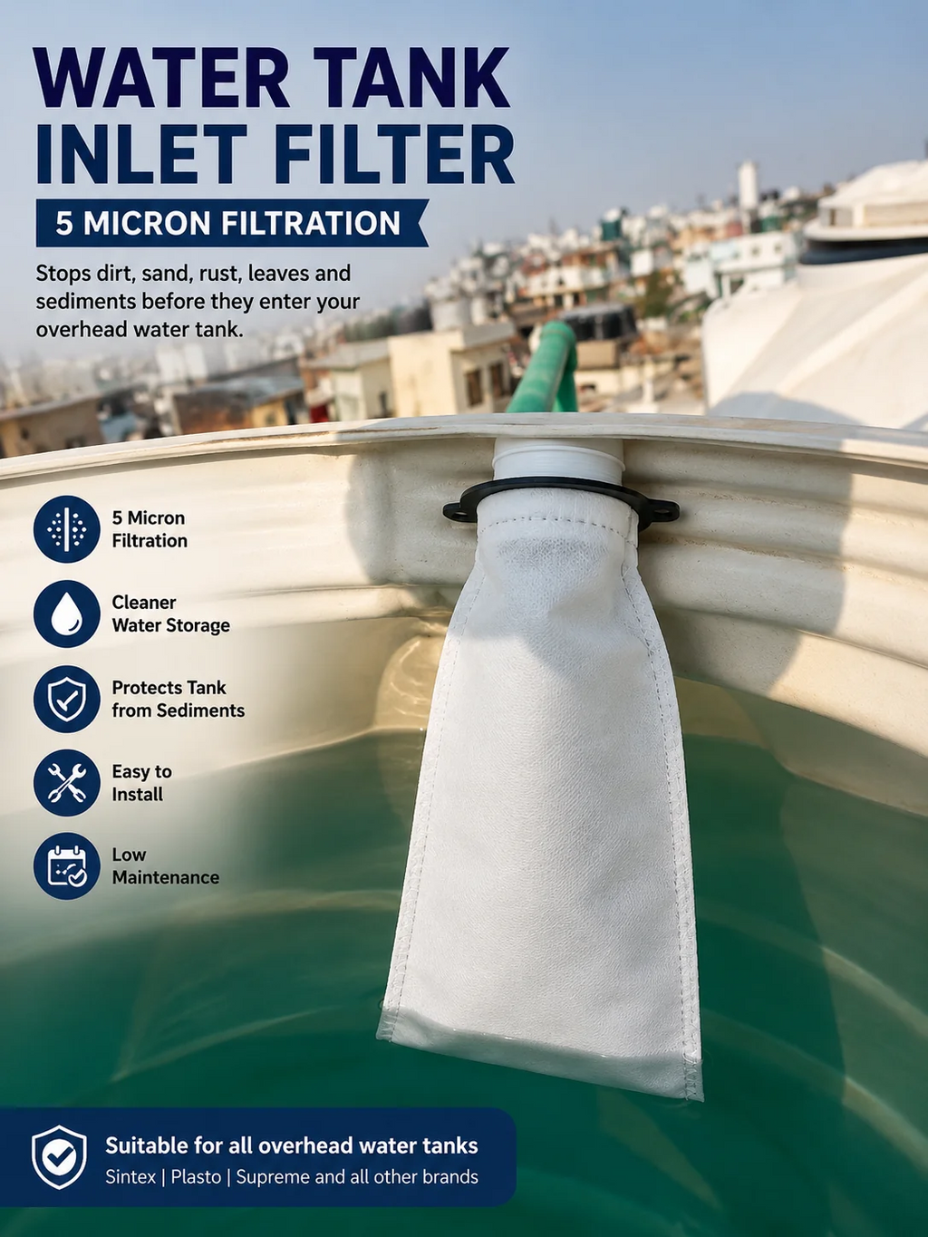 TankGuard — Water Tank Inlet Filter, 5 Micron, Pack of 2