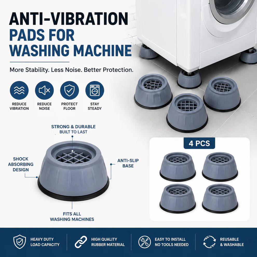 ShantiPads — Washing Machine Anti-Vibration Pads, Pack of 4