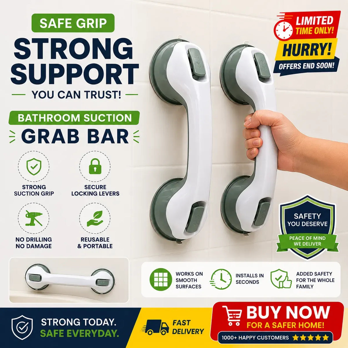 SaharaGrip — Bathroom Vacuum Safety Handle