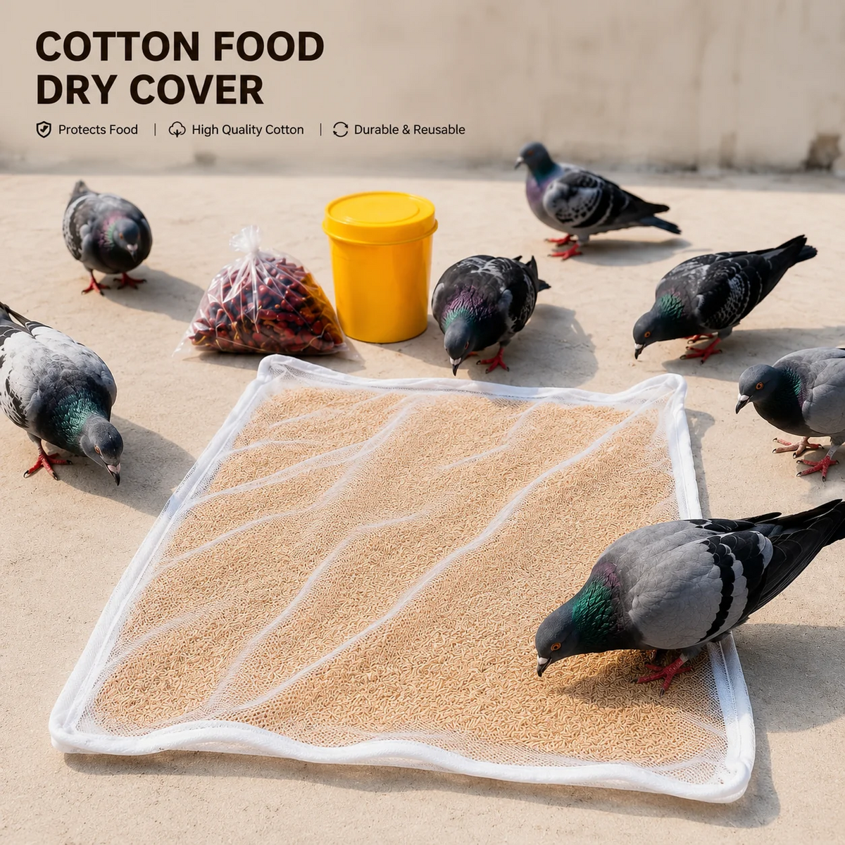DhoopDry — Cotton Food Drying Net with Mesh Cover