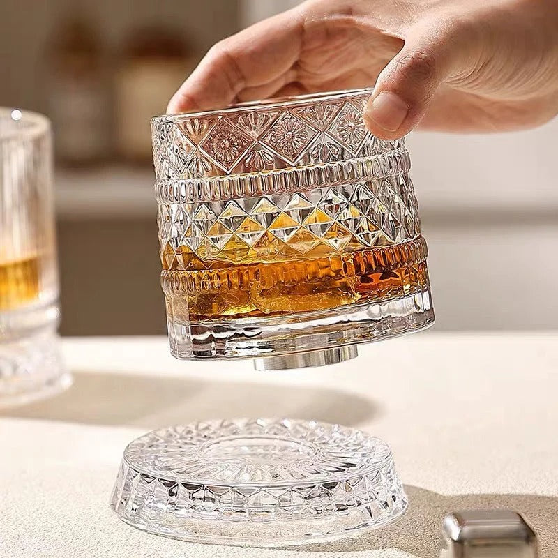 GlowBar — 360° Rotating LED Whiskey Glass